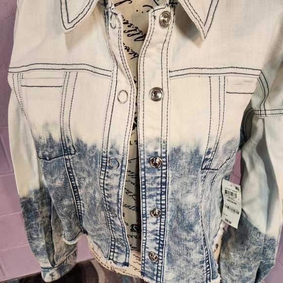NWT INC Oversized Denim Cropped Jacket - Picture 3 of 12
